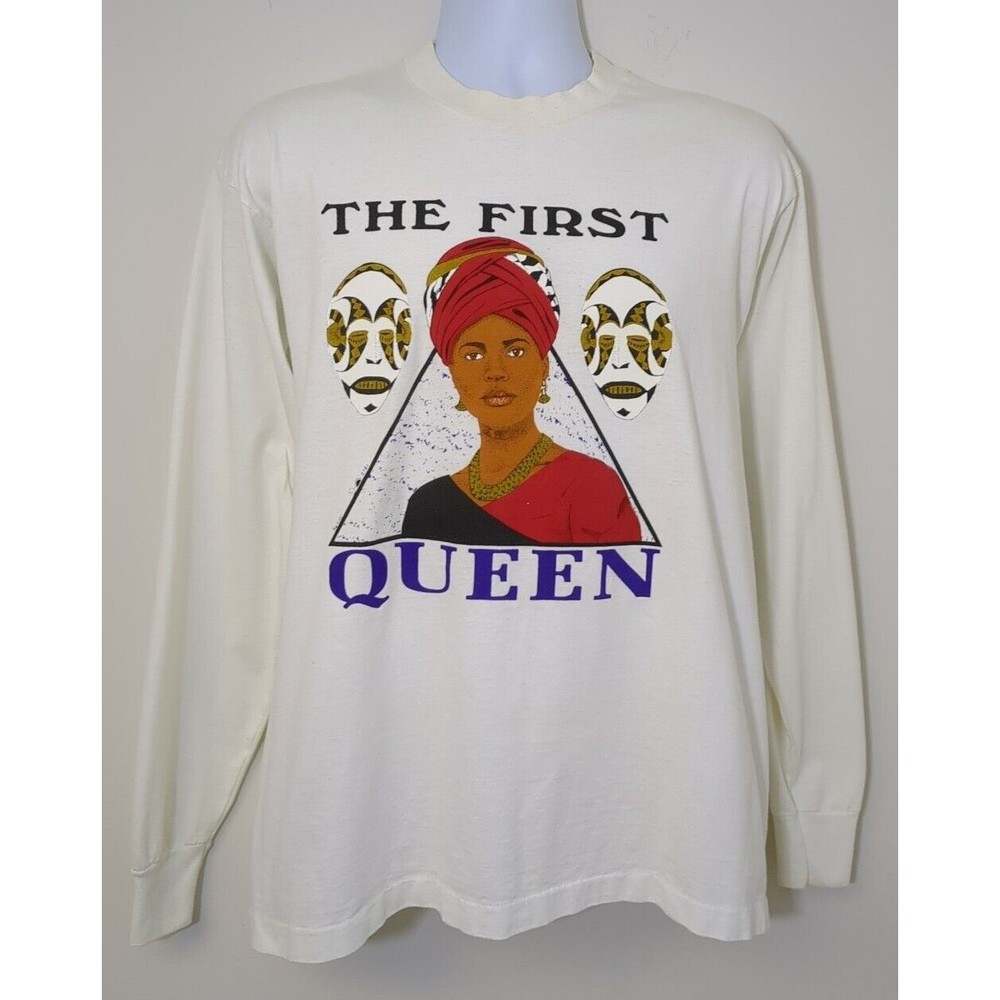 African Queen‎ Shirt XL Beautiful Woman Black American Pride VTG 90s Power Rap